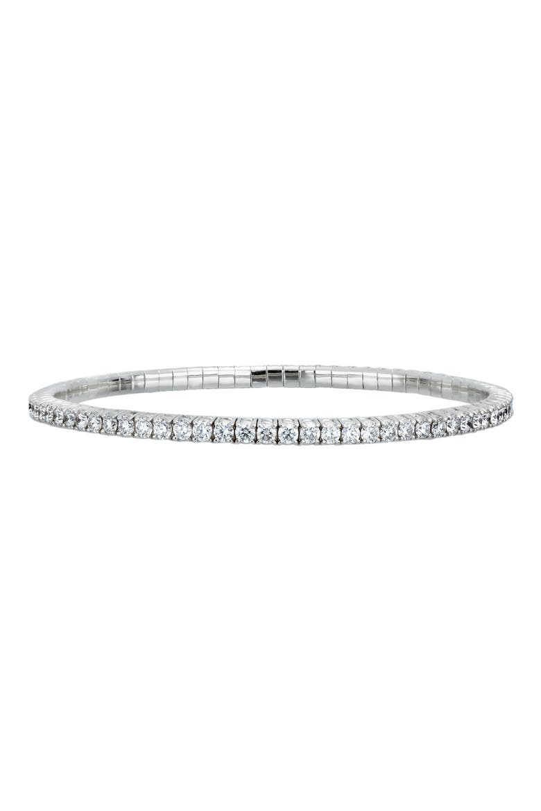 18K Gold Audrey Diamond Stretch Bangle (Online Trunk Show), Main, color, 18K WHITE GOLD