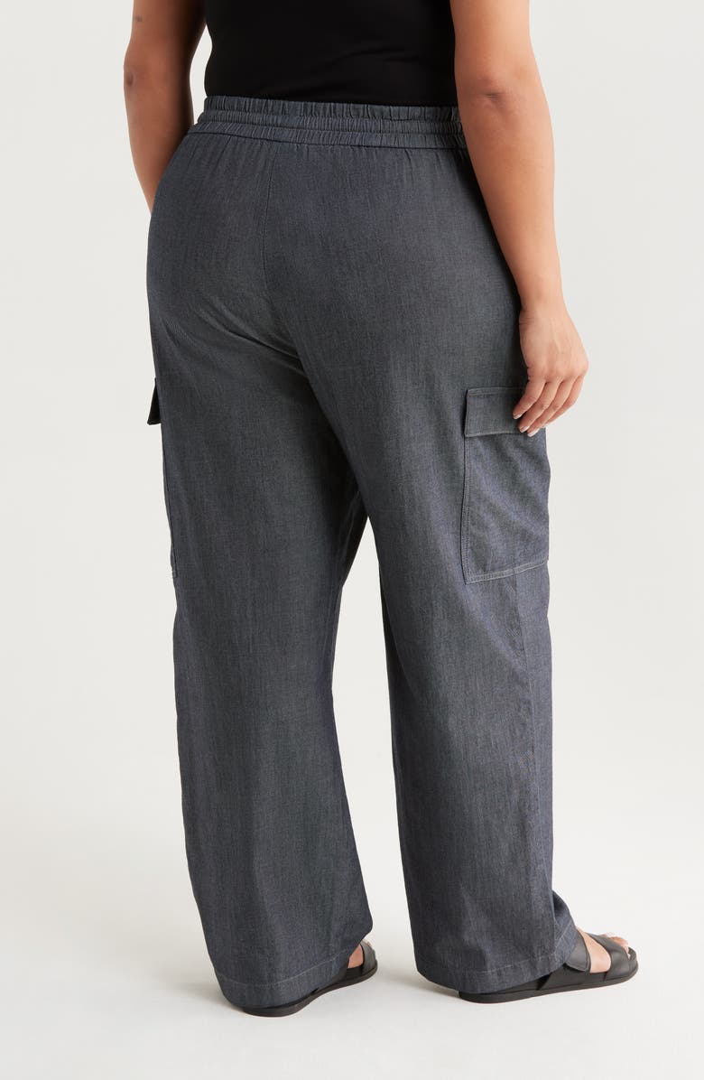 Eileen Fisher Straight Leg Organic Cotton Cargo Pants, Alternate, color, Denim