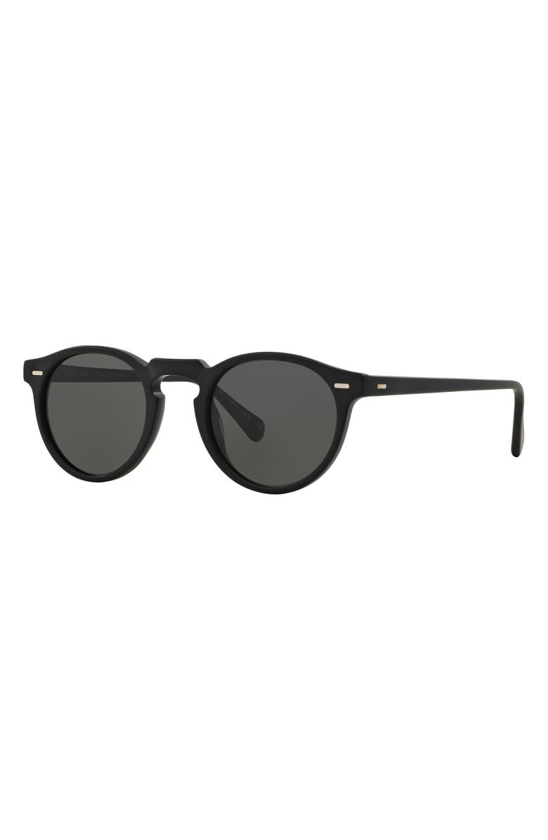 Oliver Peoples Gregory Peck 50mm Polarized Round Sunglasses, Alternate, color, 