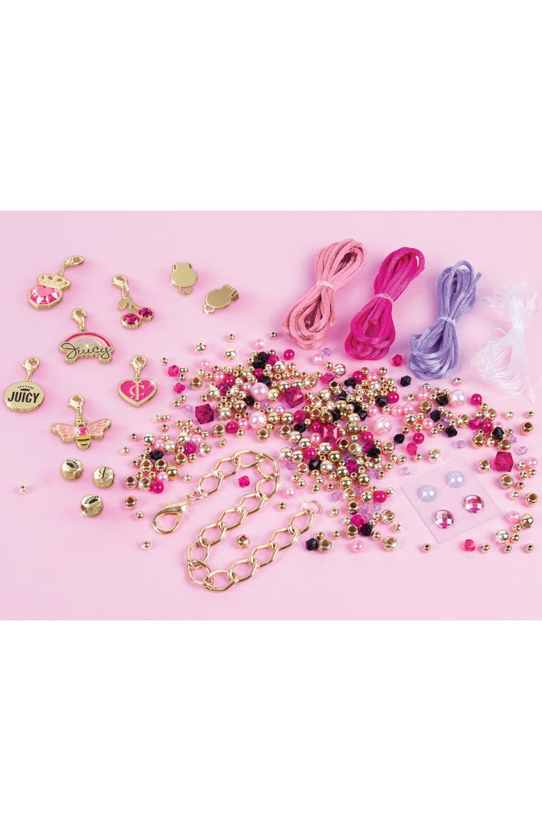 Juicy Couture Glamour Box Jewelry Kit Create 8 Unique Charm Bracelets, Alternate, color, Multicolored