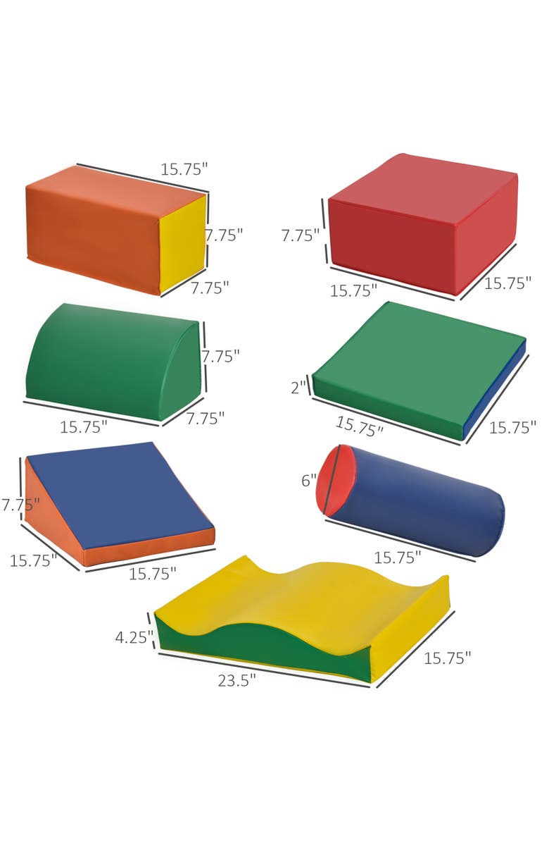 Soozier 7 Piece Climb and Crawl Activity Play Set, Soft Secure Foam Playset, Alternate, color, Multi-Colored