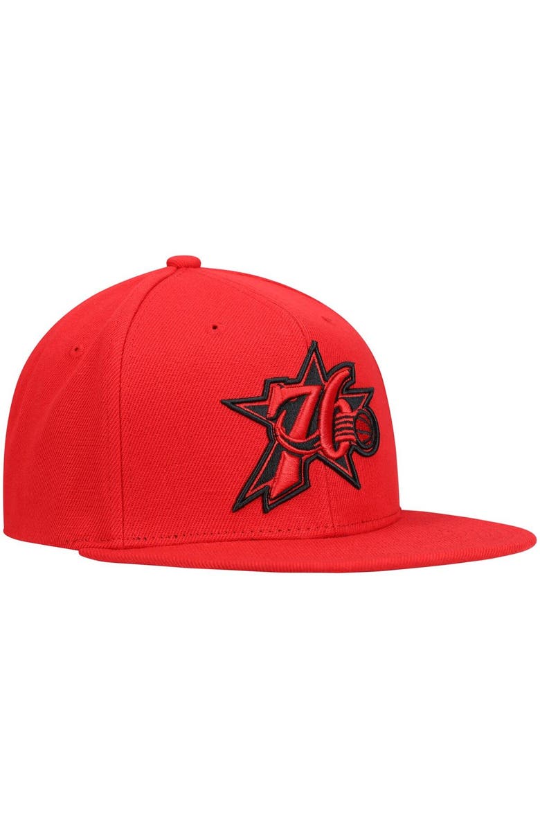 Mitchell & Ness Men's Mitchell & Ness Red Philadelphia 76ers Hardwood Classics Tonal Snapback Hat, Alternate, color, 