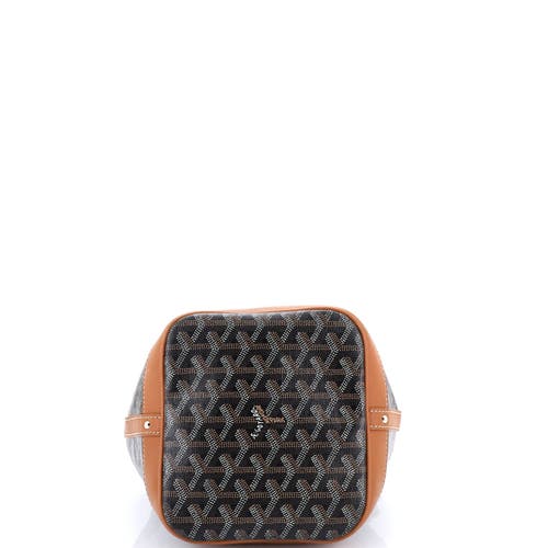 Pre-owned Goyard Goyard Petit Flot Bucket Bag Coated Canvas Pm In Brown
