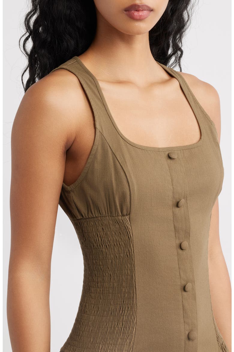 Laguna Button Down Sleeveless Maxi Dress, Alternate, color, MILITARY