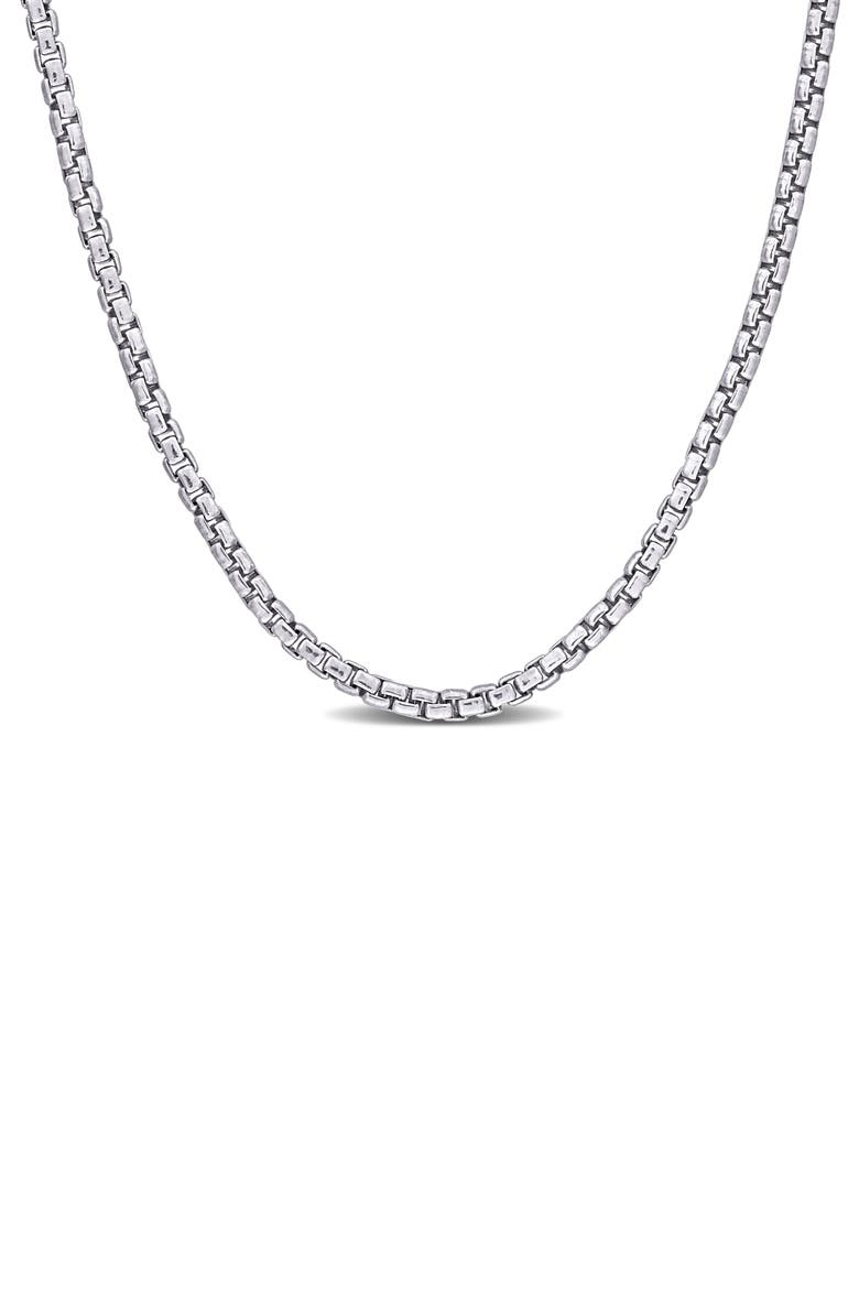 Box Link Chain Necklace, 1.40mm, Main, color, SILVER