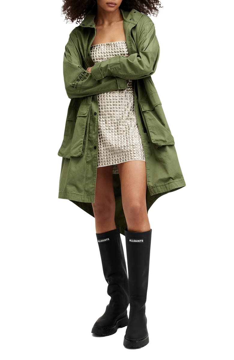 AllSaints Opeline Studded Minidress, Alternate, color, 