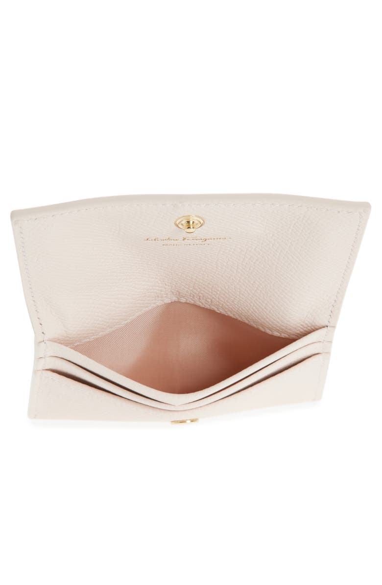 FERRAGAMO Gancini Leather Card Case, Alternate, color, Ballet Macaron