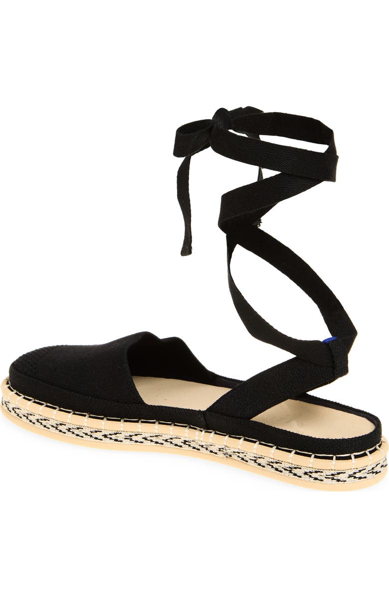 Rothy's The d'Orsay Ankle Tie Espadrille Flat, Alternate, color, Black