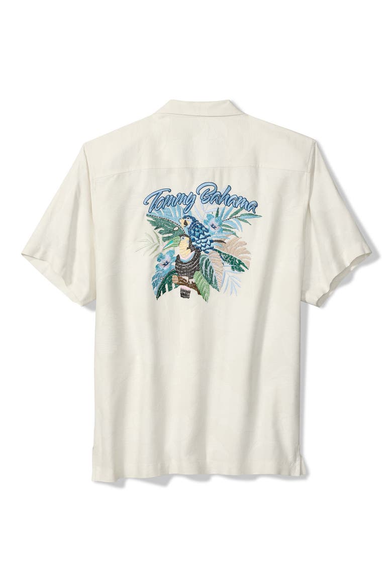 Toucantina Embroidered Silk Camp Shirt, Main, color, CONTINENTAL