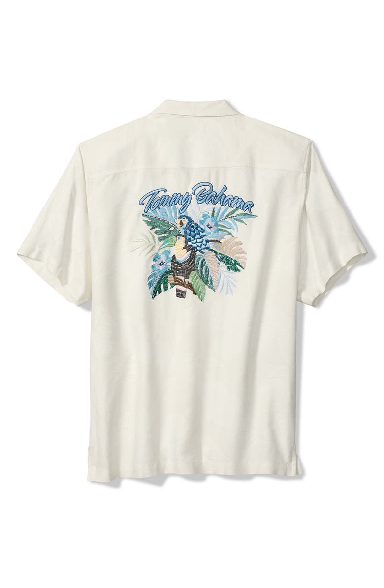 Tommy Bahama Toucantina Embroidered Silk Camp Shirt, Alternate, color, Continental