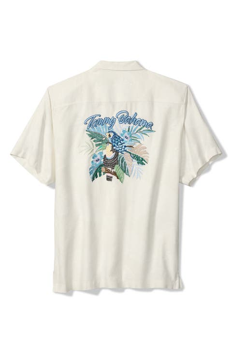 Toucantina Embroidered Silk Camp Shirt