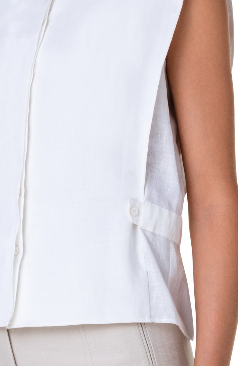 Akris Sleeveless Linen Voile Blouse, Alternate, color, 