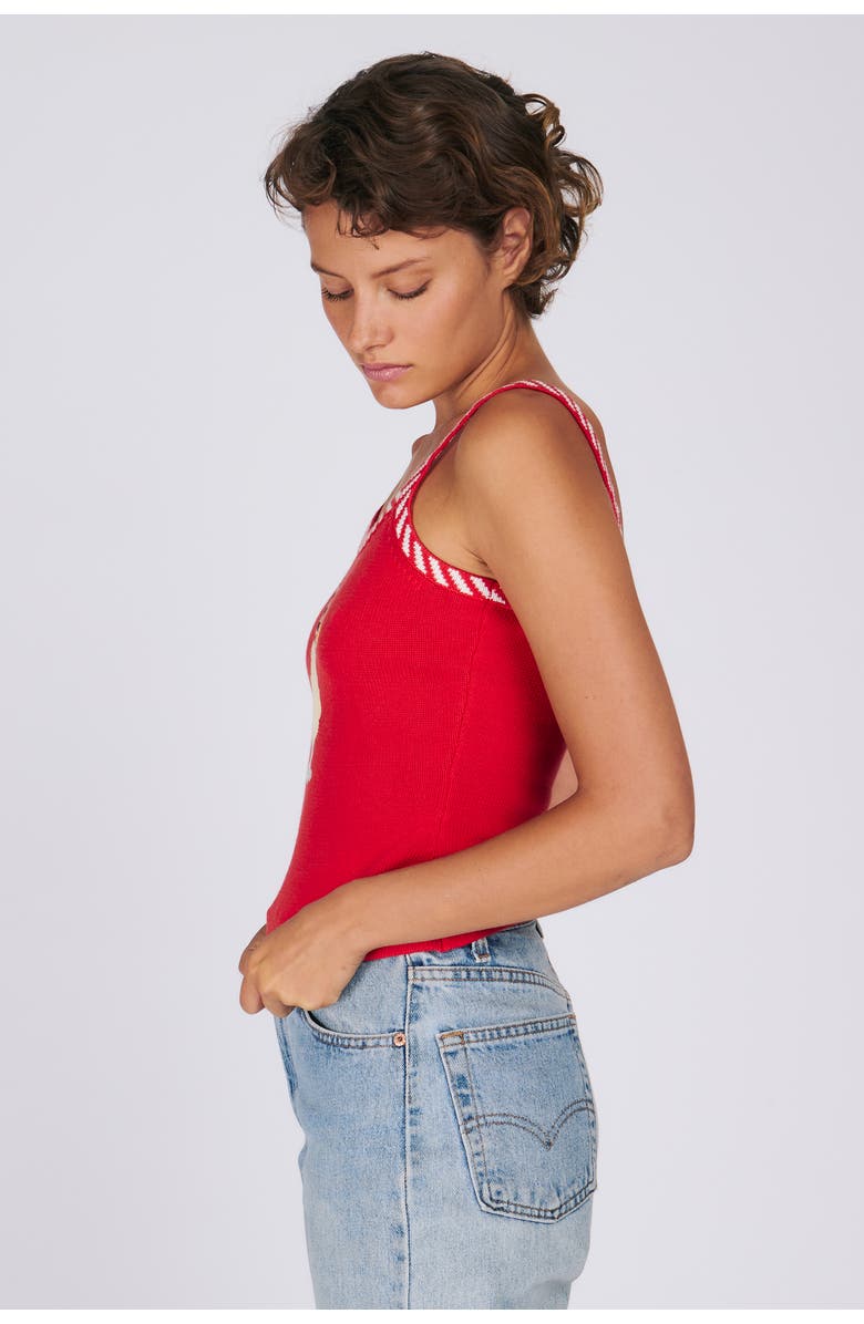 RACHEL ANTONOFF Pina Colada Tank, Alternate, color, Maraschino