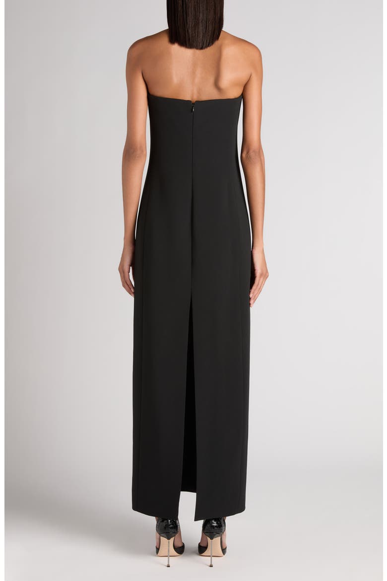 Strapless Crepe Cocktail Dress, Alternate, color, BLACK