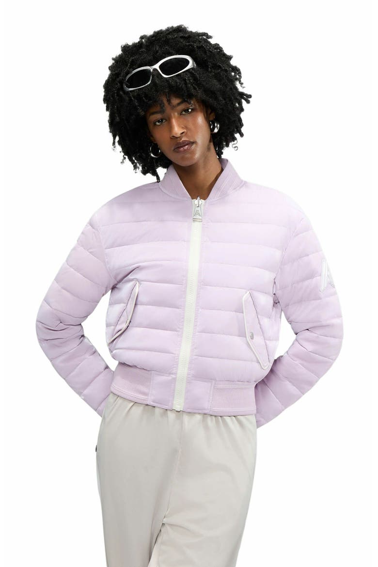 Women's Cluza Reversable Quilted Bomber Jacket, Main, color, Orchid Ice