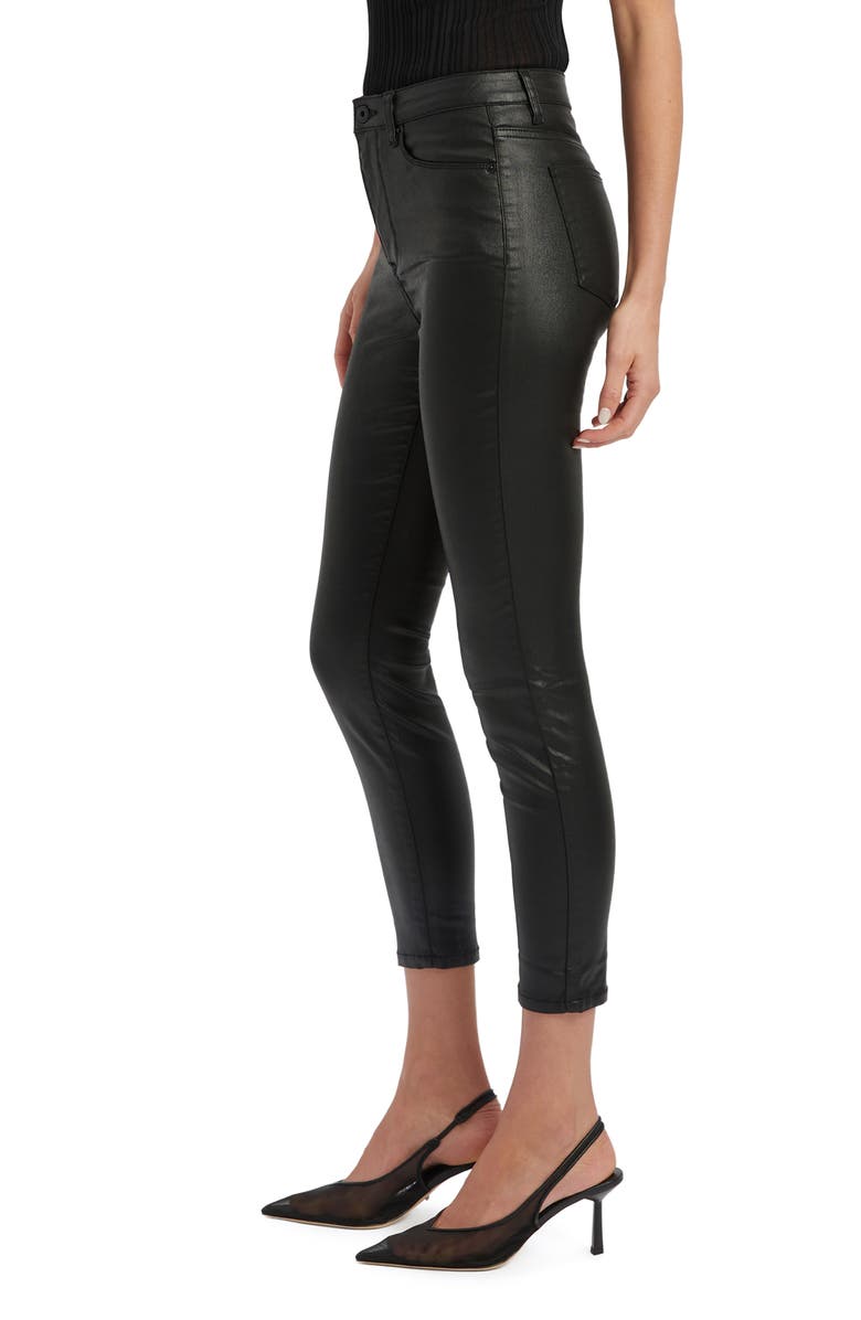 Bardot Khloe Coated High Waist Crop Skinny Jeans, Alternate, color, Black