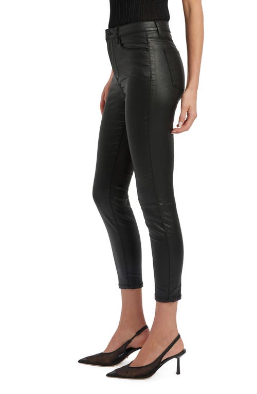 Bardot Khloe Coated High Waist Crop Skinny Jeans In Black