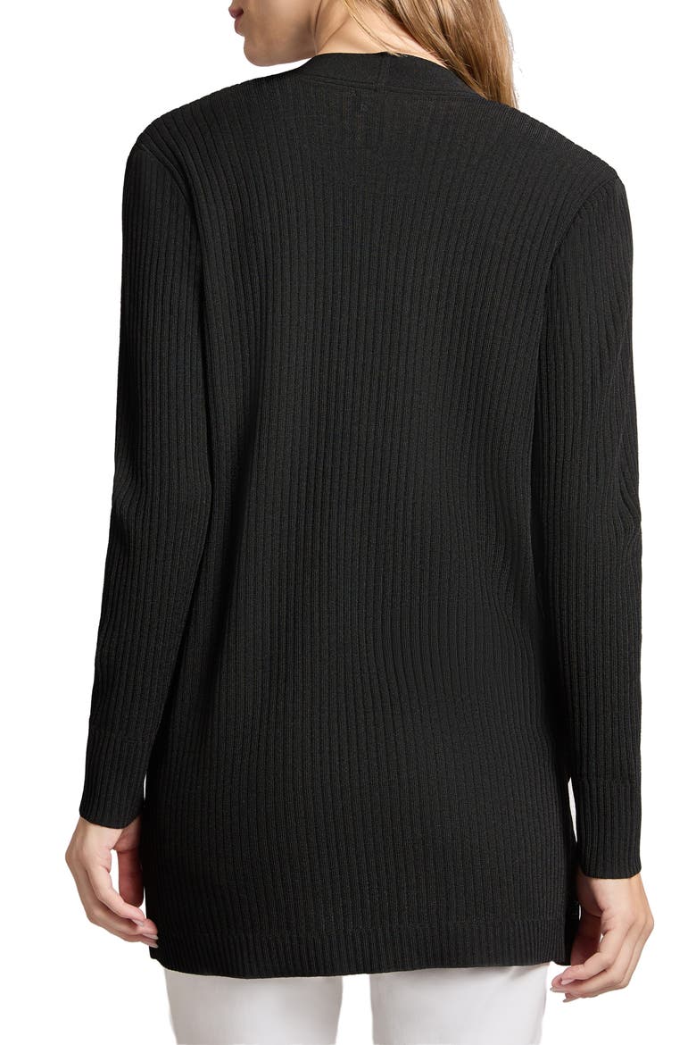 Open Front Rib Cardigan, Alternate, color, JONES BLACK