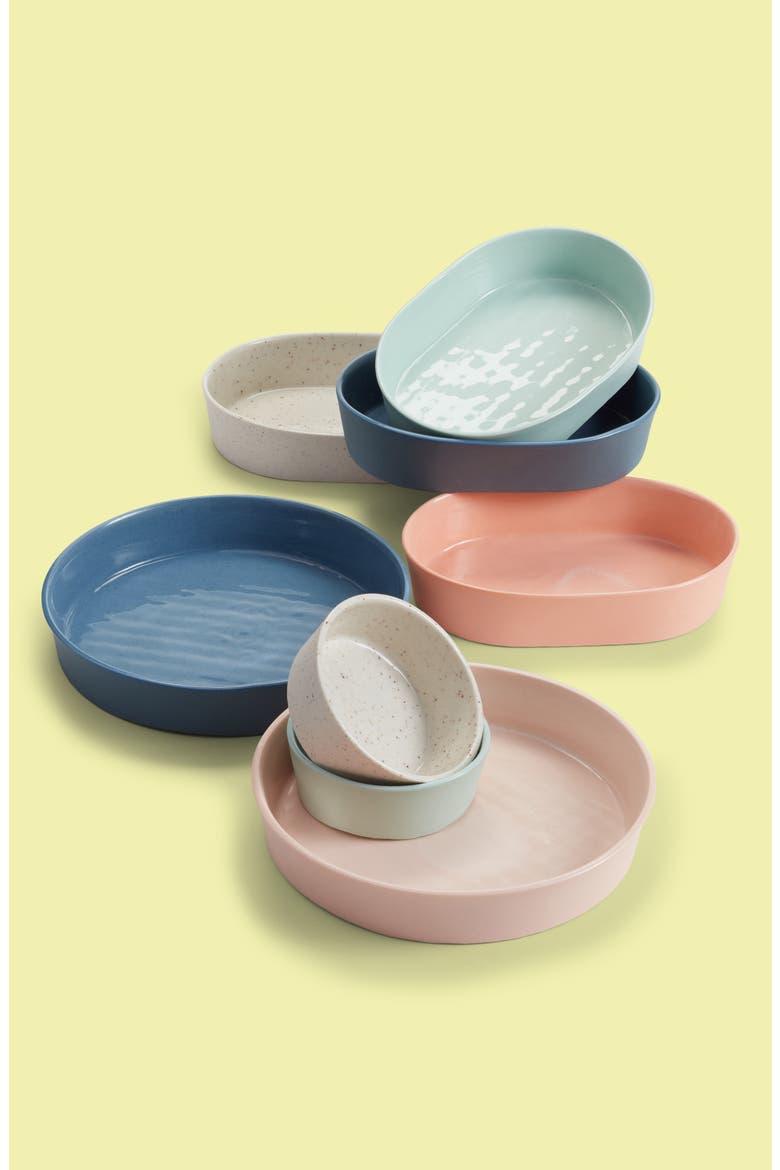 Chroma Round Porcelain Tray, Alternate, color, SLATE