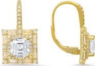 Queen Jewels Sterling Silver Asscher Cut CZ Drop Earrings