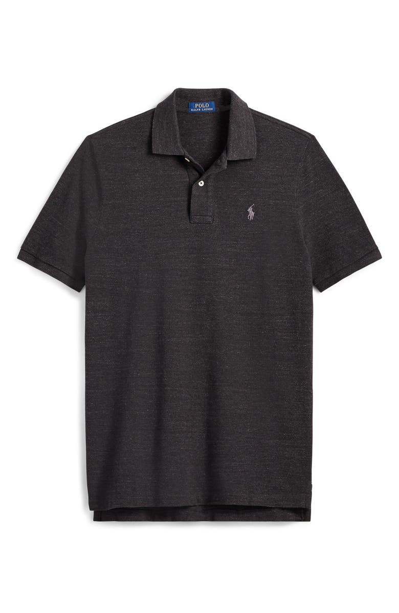 Polo Ralph Lauren The Iconic Mesh Polo Shirt, Alternate, color, Black Marl Heather