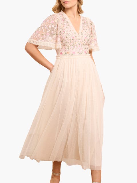 Rosie Lace Bodice V-Neck Ballerina Dress