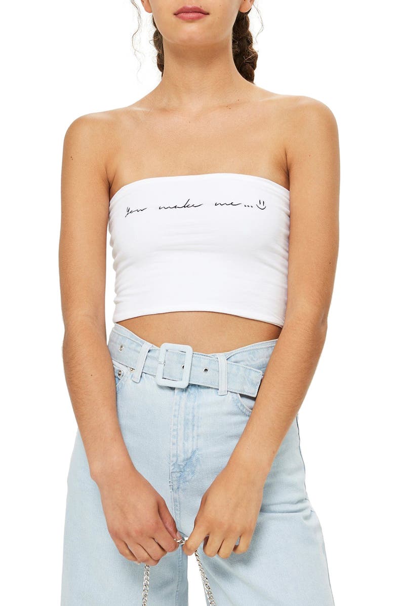 Topshop You Make Me Smile Bandeau Top, Main, color, 