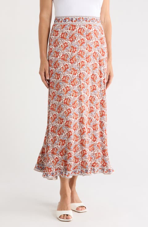 Floral Pull-On Maxi Skirt