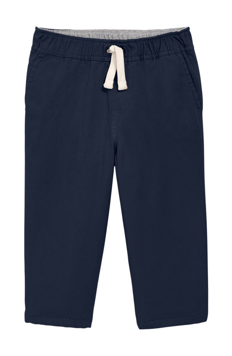 Primary Baby Lined Stretch Chino Drawstring Pant, Main, color, Dark Navy