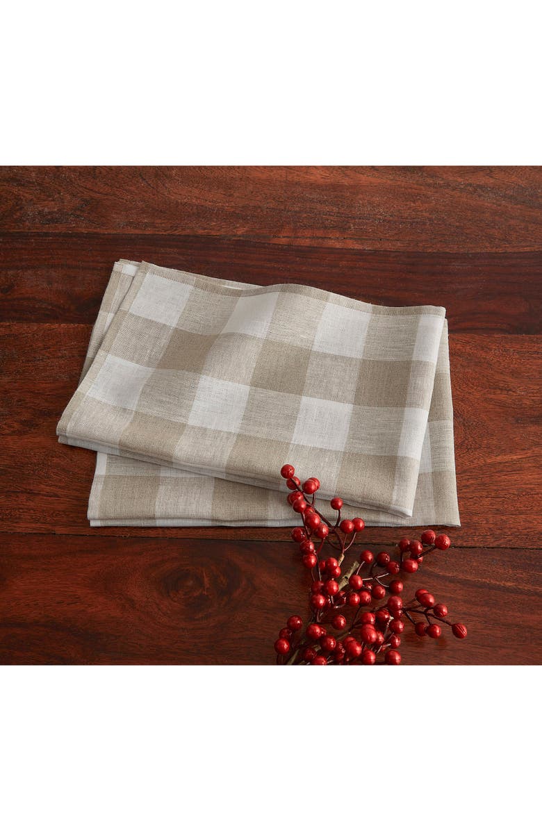 Solino Home Linen Kitchen Towels - Buffalo Check, Alternate, color, Natural And White