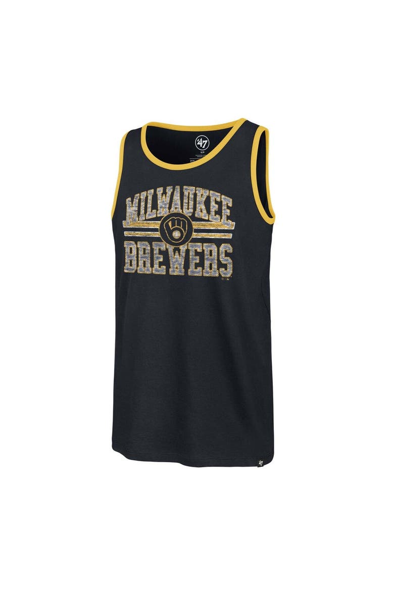 Men's '47 Navy Milwaukee Brewers Winger Franklin Tank Top, Alternate, color, Navy