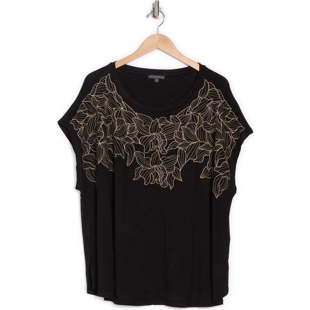 ADRIANNA PAPELL ADRIANNA PAPELL FLORAL EMBROIDERED SHIRT