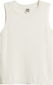 Anne Klein Scallop Trim Sleeveless Sweater
