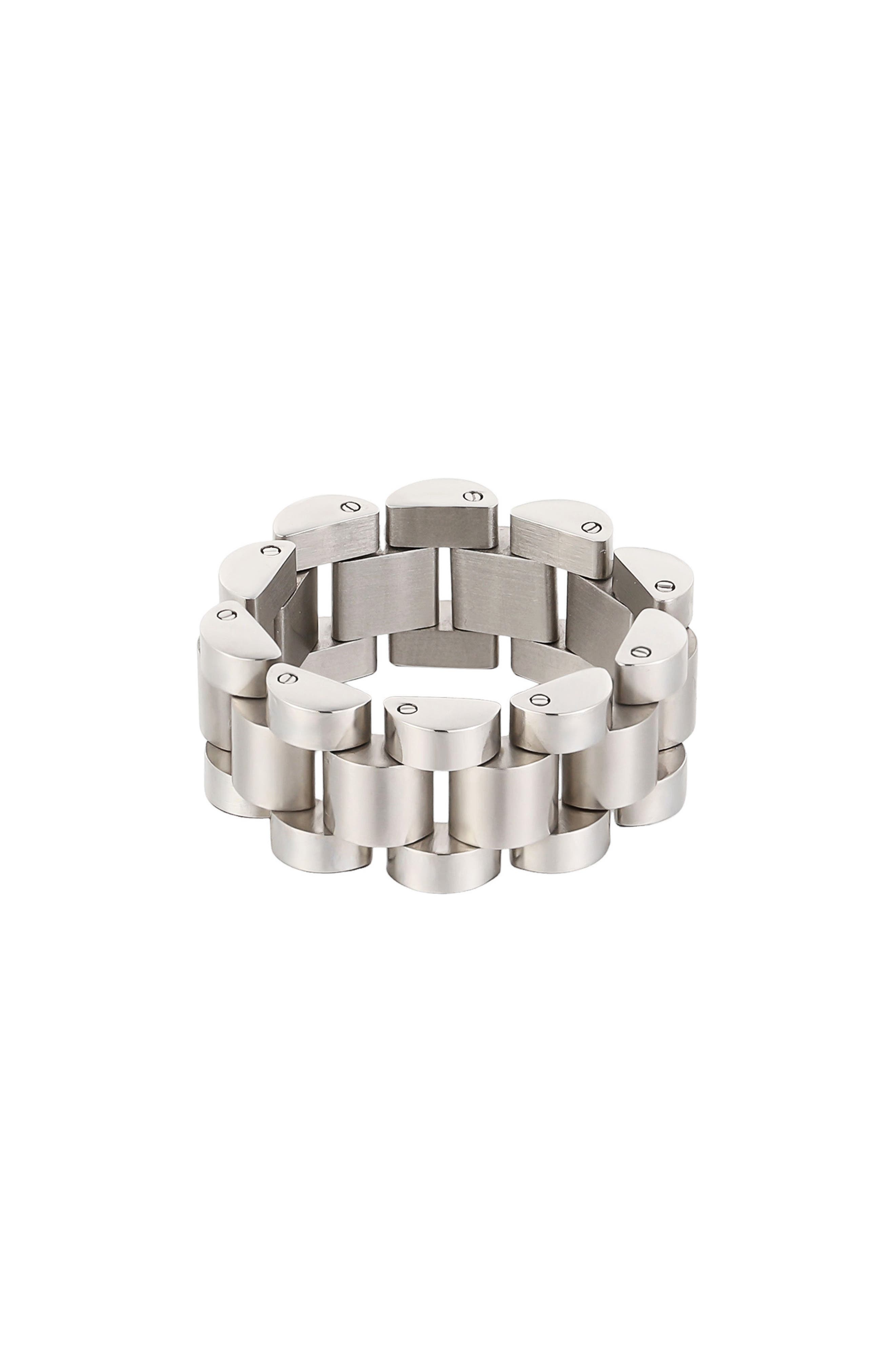 Men's Silver Plate Link Ring