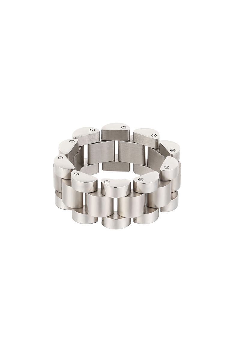 Men's Silver Plate Link Ring, Main, color, SILVER