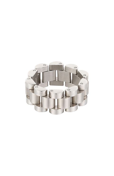 Men's Silver Plate Link Ring