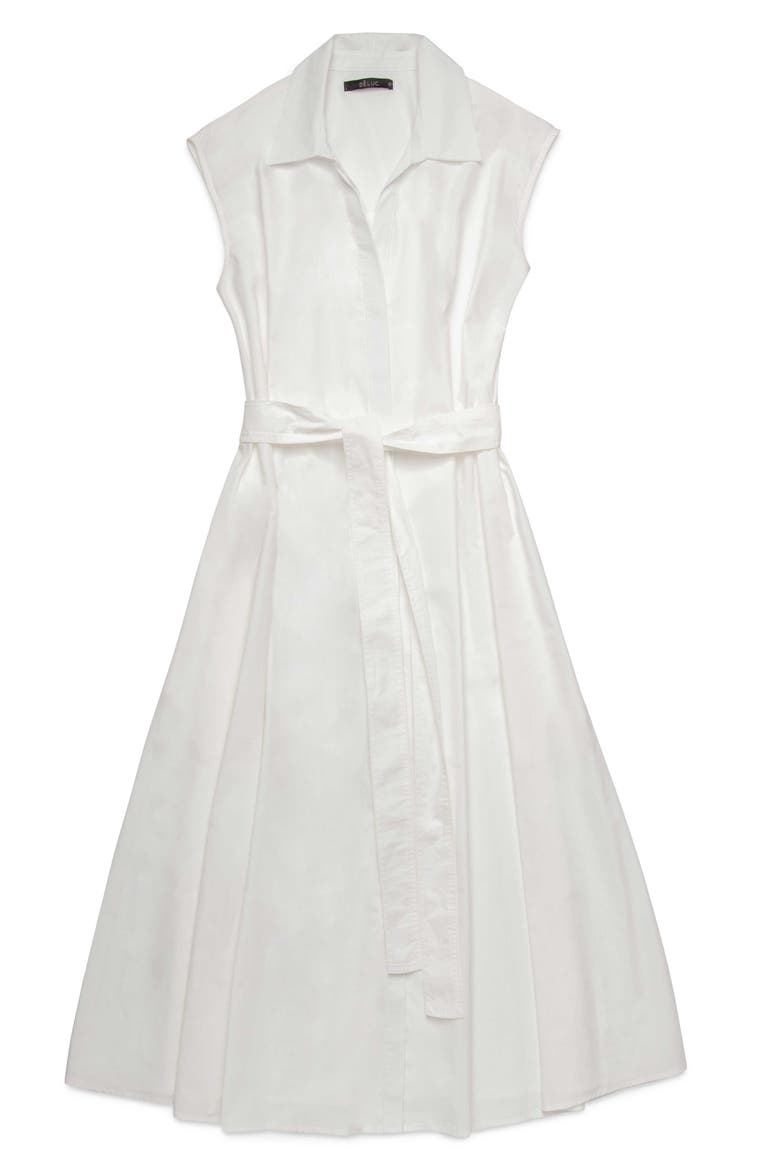 Imola Tie Waist Sleeveless Shirtdress, Alternate, color, OFF WHITE