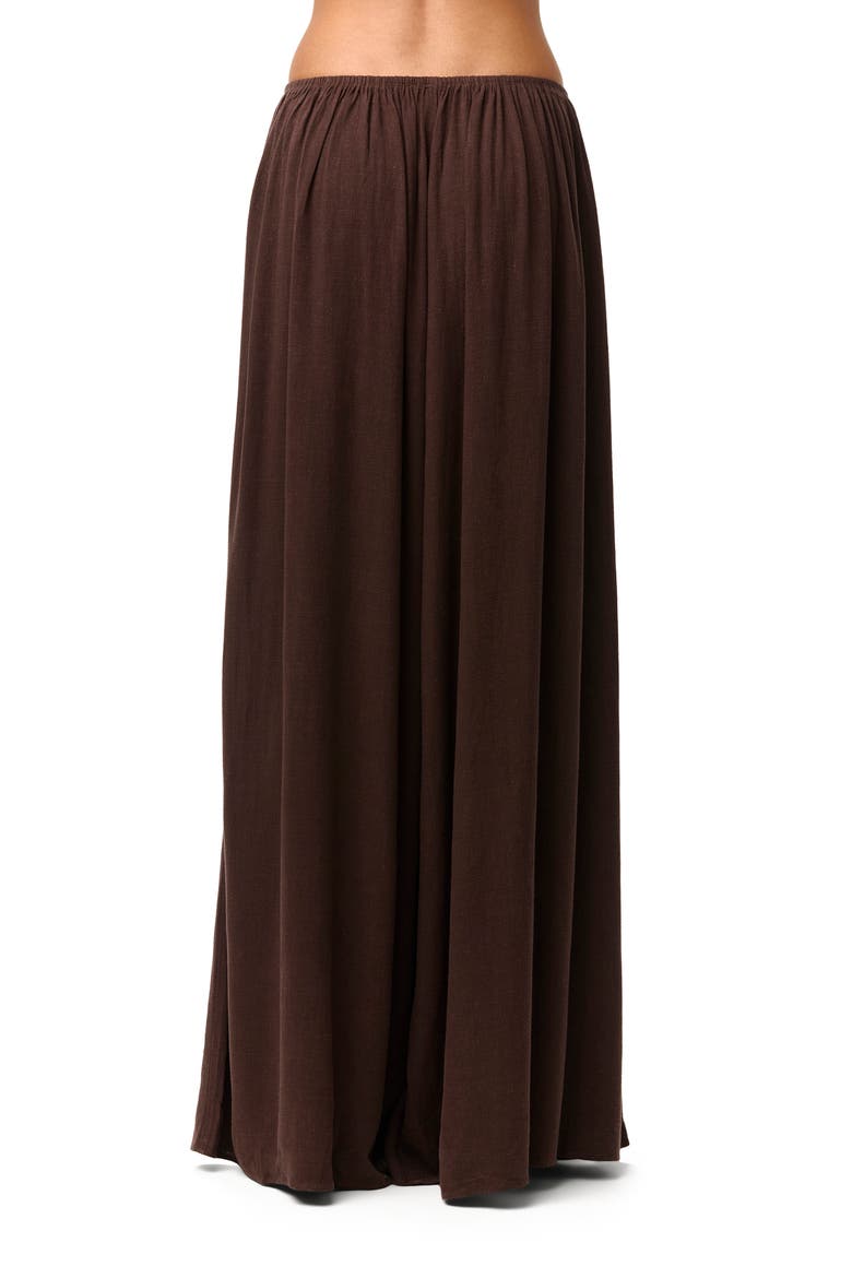 Cotton & Linen WIde Leg Pants, Alternate, color, DARK CHOCOLATE