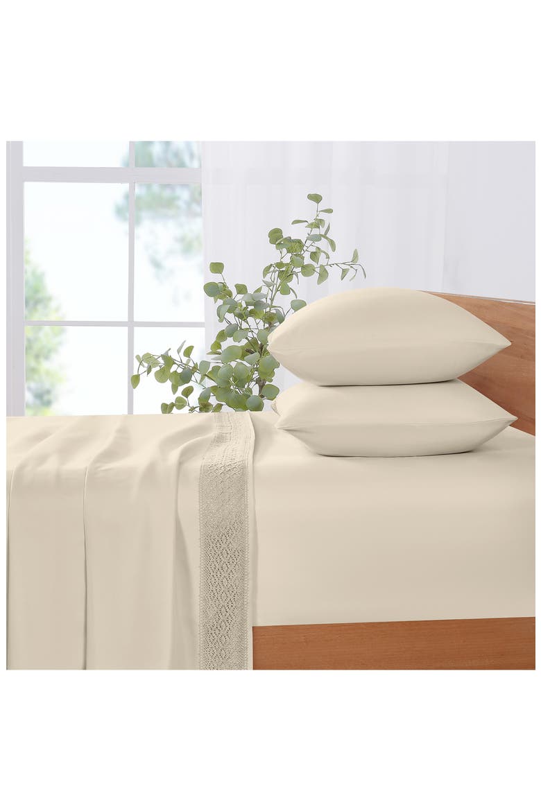 Crochet Lace 4-Piece Sheet Set, Alternate, color, LINEN