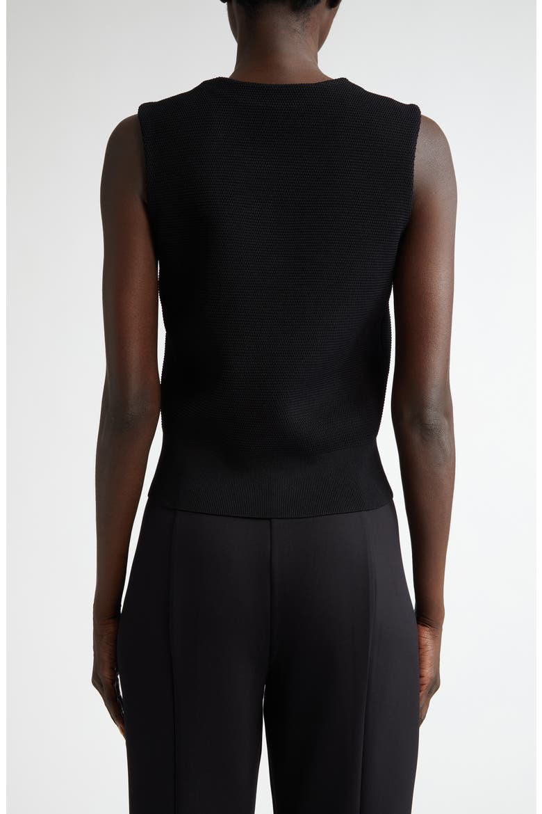 Piqué Knit Shell, Alternate, color, BLACK