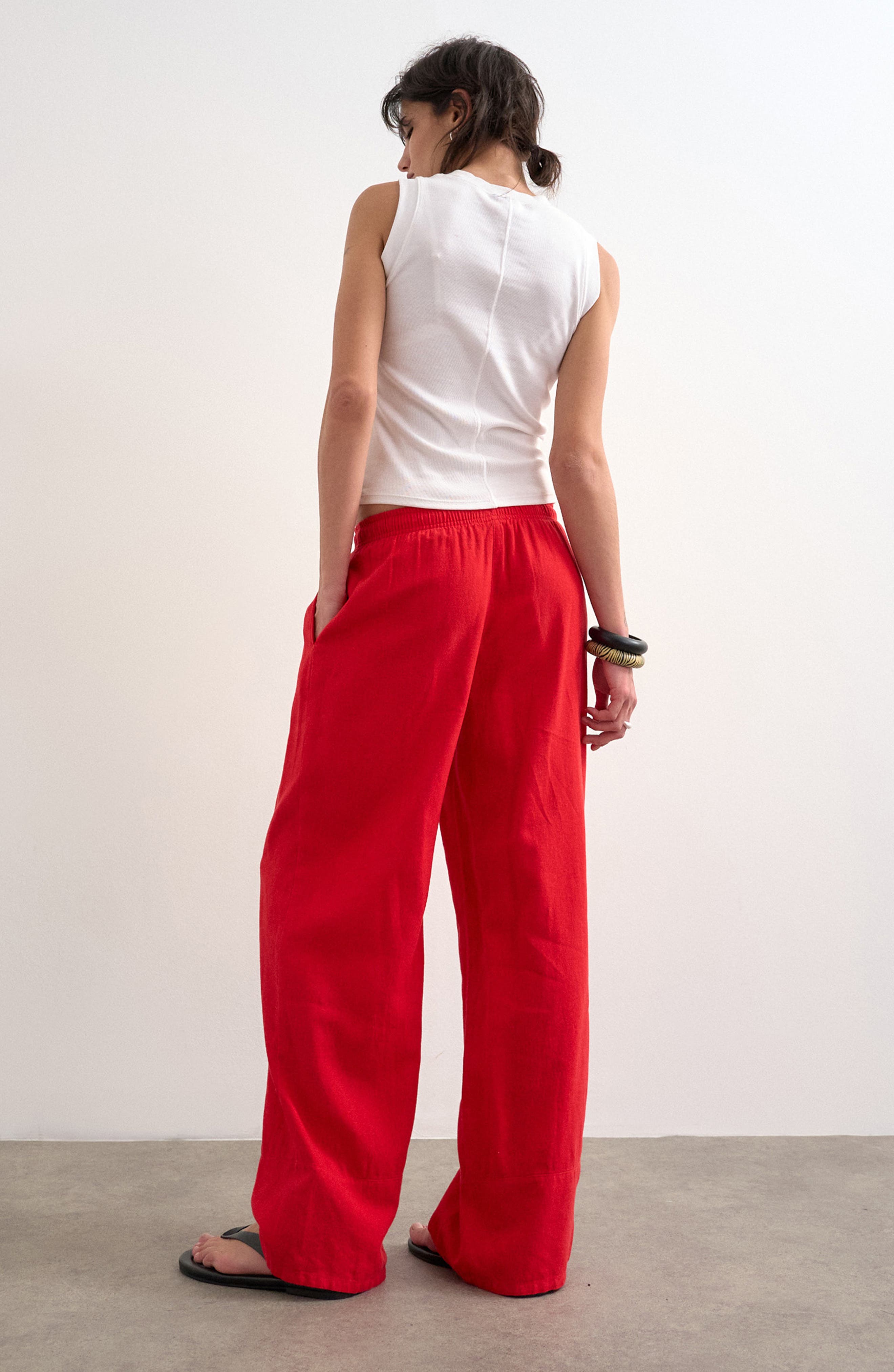 Linen Blend Straight Leg Pants - image 2