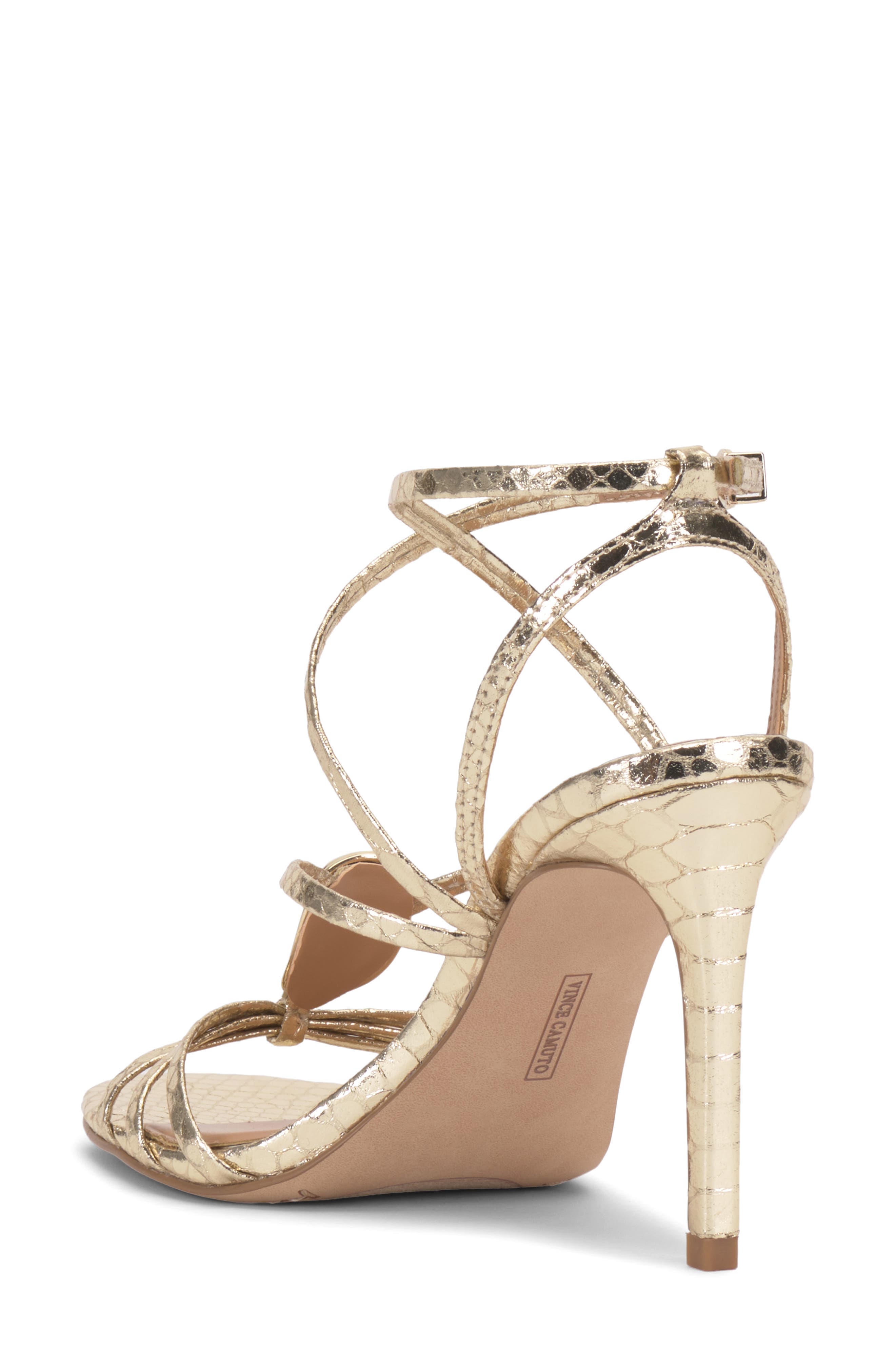 Arlein Strappy Sandal, Alternate, color, GOLD EMBOSSED