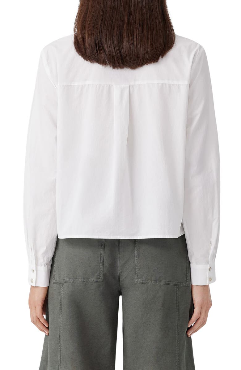 Eileen Fisher Classic Point Collar Organic Cotton Poplin Button-Up Shirt, Alternate, color, White