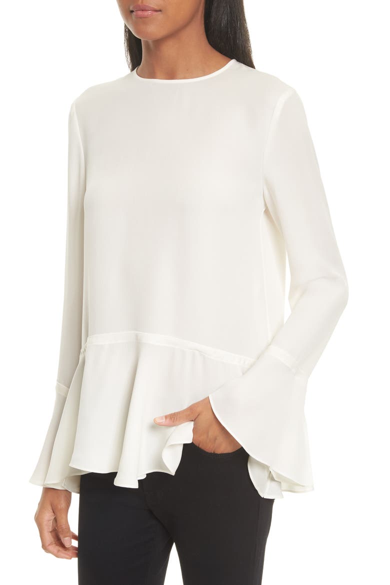 Lexanda Bell Sleeve Peplum Blouse, Alternate, color, IVORY