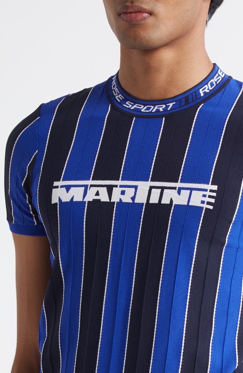 Martine Rose Tight Logo Jacquard Stripe T-Shirt, Alternate, color,