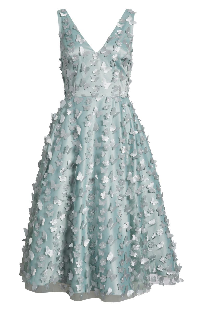 Eliza J Butterfly Appliquè Sleeveless Fit & Flare Midi Dress, Alternate, color, 