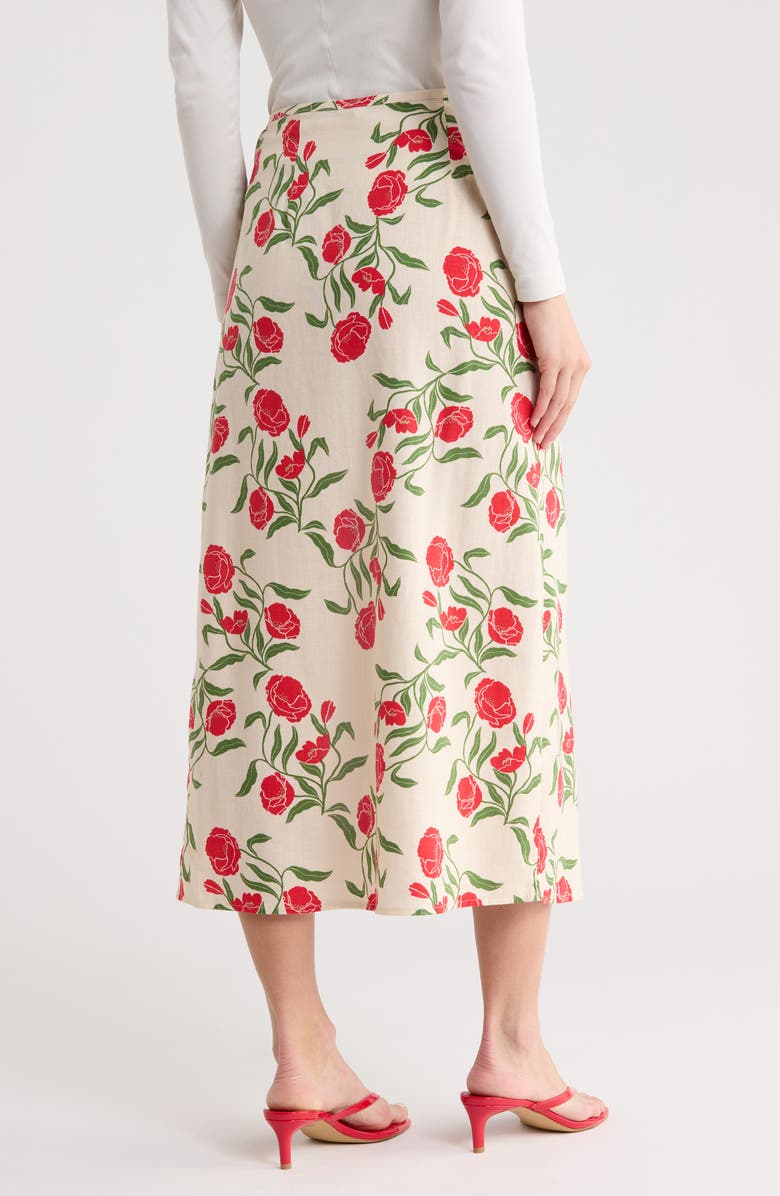 Scotch & Soda Floral Wrap Skirt, Alternate, color, Whitecap Floral Print