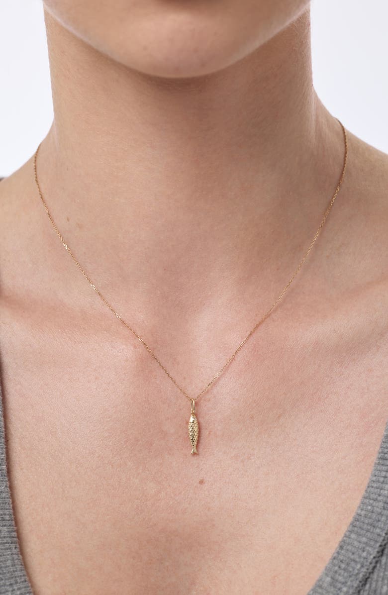 Ana Luisa Solid Yellow Gold - Gold Fish Necklace, Alternate, color, Gold