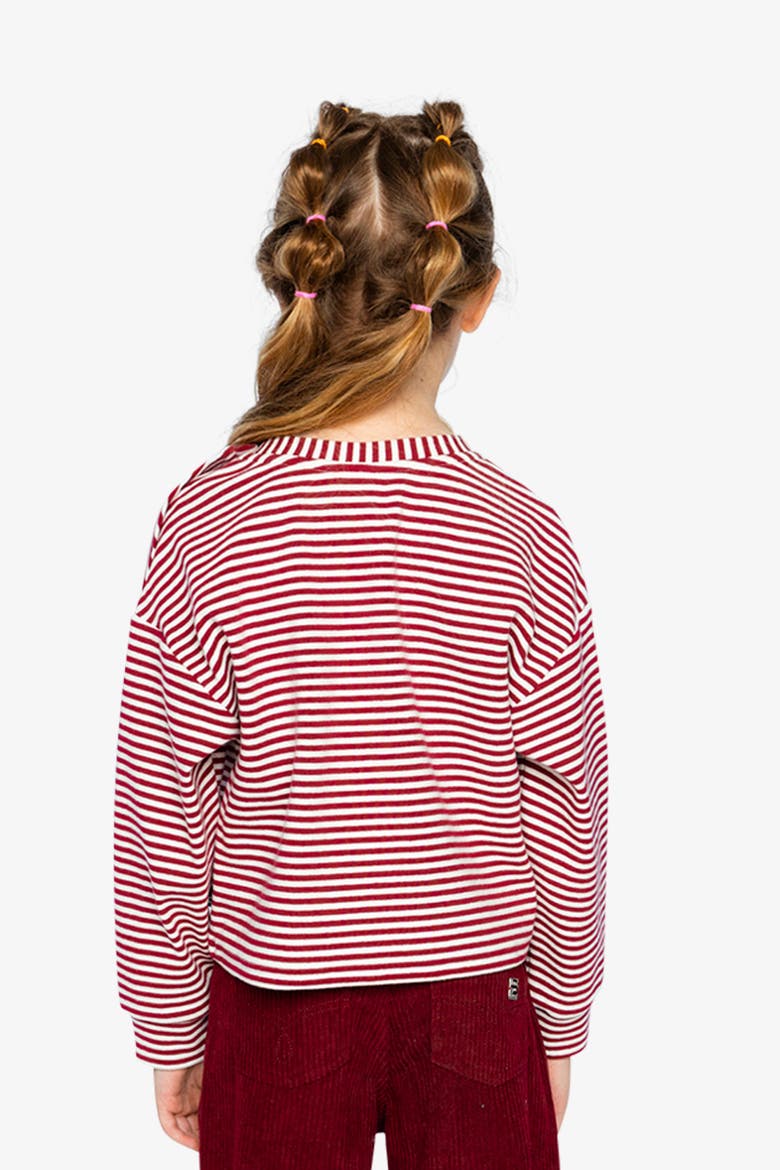 Soft Jersey Star Appliqué Long Sleeve Top, Alternate, color, Red and White Stripes