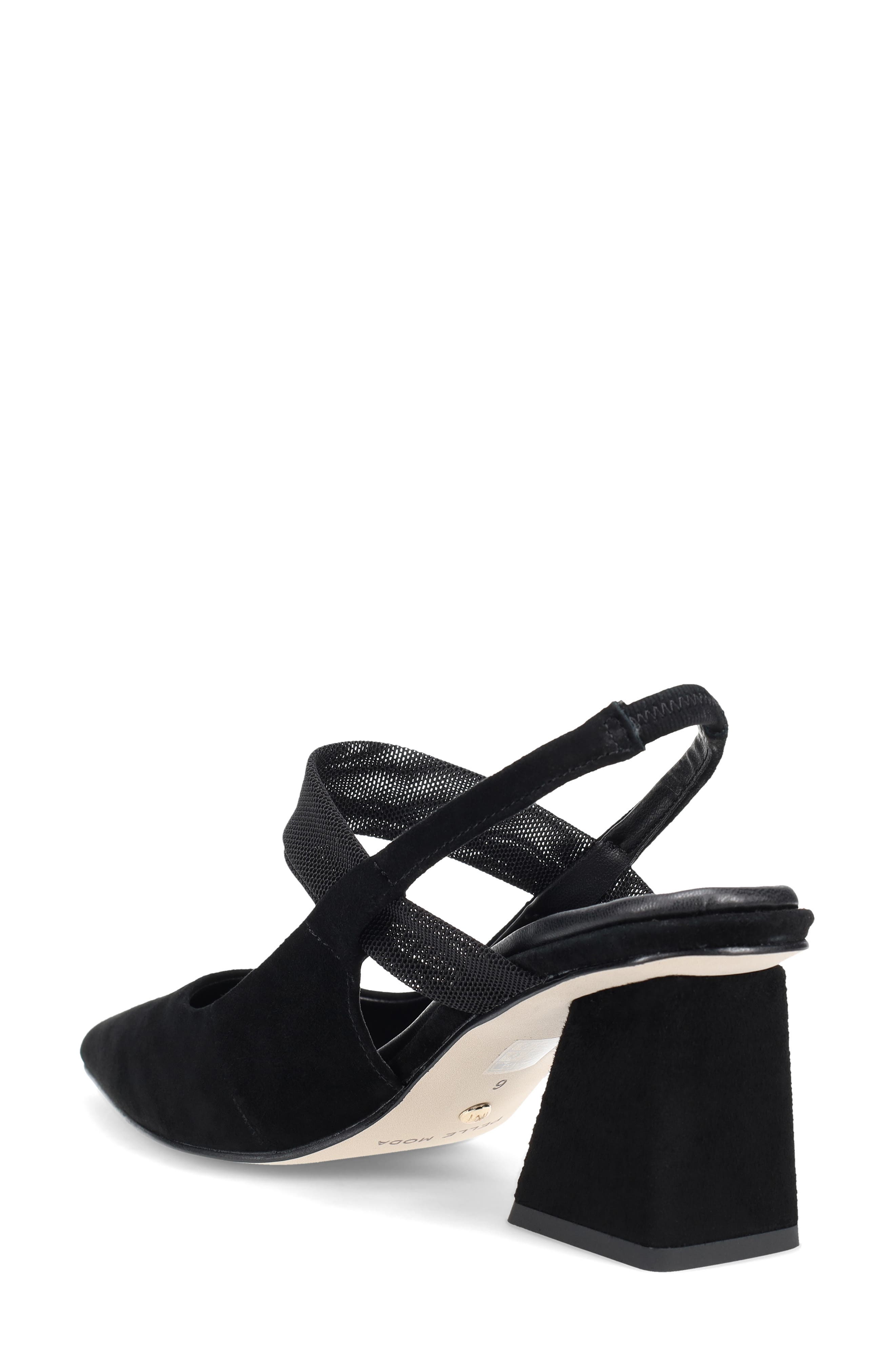 Imelde Slingback Pointed Toe Mary Jane Pump, Alternate, color, BLACK